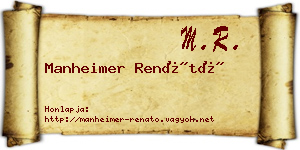 Manheimer Renátó névjegykártya